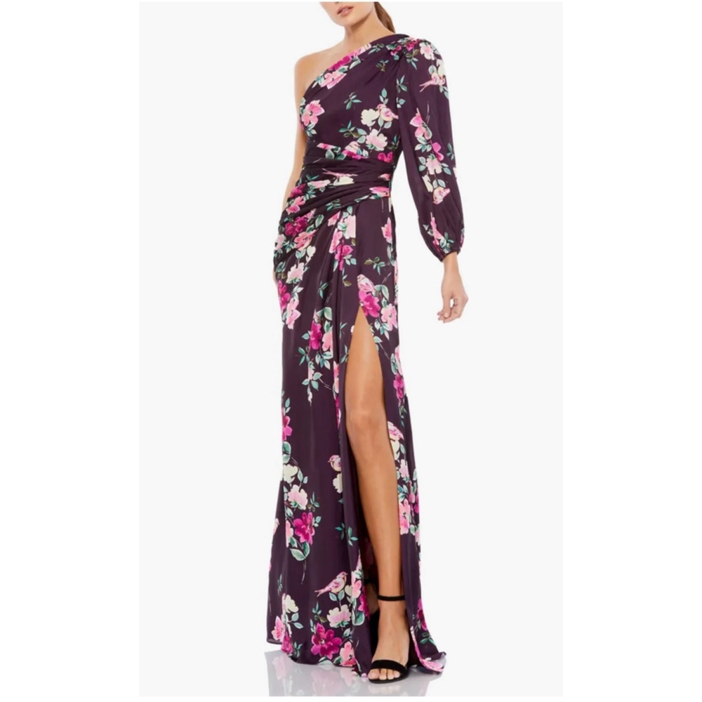 Mac Duggal One Shoulder Purple and Pink Gown